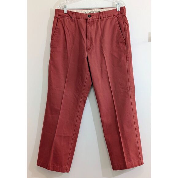 Dockers D3 Classic Fit Chinos 34x30 Rust Red Cotton Pants | Casual Workwear - Picture 2 of 5